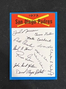 1973 Topps BLUE TEAM CHECKLIST SAN DIEGO PADRES UNMARKED🔥 NM RARE *191