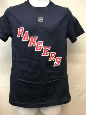 New-Minor-Flaw #30 Henrik Lundqvist New York Rangers 青年尺码 S-L 蓝色衬衫 — 第 1/4 张图片