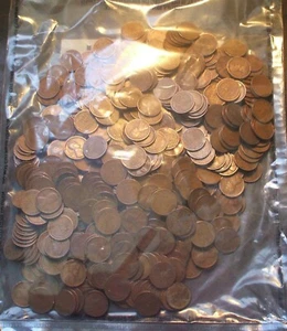1930 - 1939 Wheat Cent Bag - 1930s Lincoln Wheats - 500 Coins - Lincoln Rolls - Picture 1 of 1