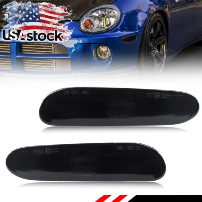 2X Smoked Lens Front Corner Parking Side Marker Lights For 2000-2005 Dodge Neon - Image 1 of 4