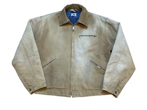 Vintage 80s/90s Carhartt Blanket Lined Detroit Jacket Distressed Sun Faded XL - Picture 1 of 13