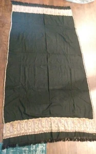 Antique Textiles Signed TB 1911 Hand Emboidered Paisley Shall Scarf ~39.5x82.5" - Picture 1 of 15