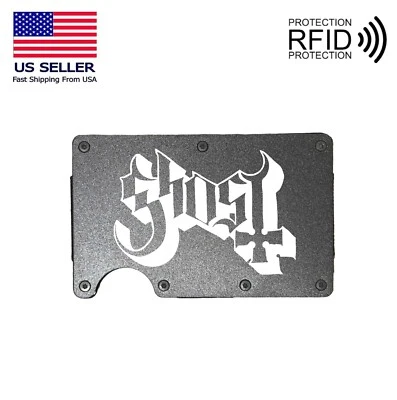 Cartera Ghost the Band Personalizada Grabada RFID Delgada Metal Aluminio Foto 1 de 4