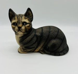 Figura De Colección JK Tabby Tigre Gatito Gatito Porcelana Acabado Mate Ojos Verdes - Imagen 1 de 10