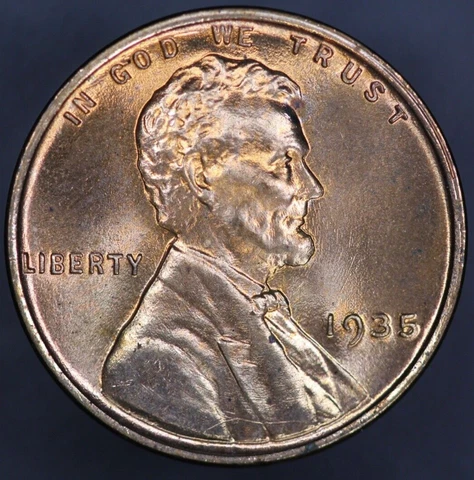 1935 LINCOLN CENT BU FRESH FROM ORIGINAL ROLL - LOT AA-6380 Cover