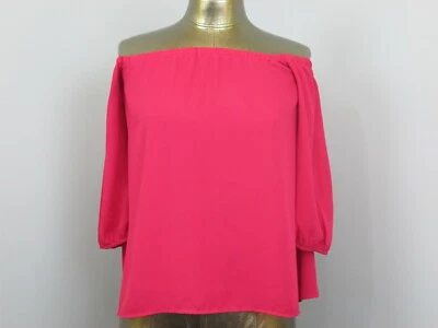 BKE Red Pink Sexy Off The Shoulder Blouse Womens Size S Chest 32 315-22018 - Изображение 1 из 4