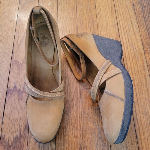 Scarpe Timberland Mary Jane in pelle 7 5 M beige con zeppa