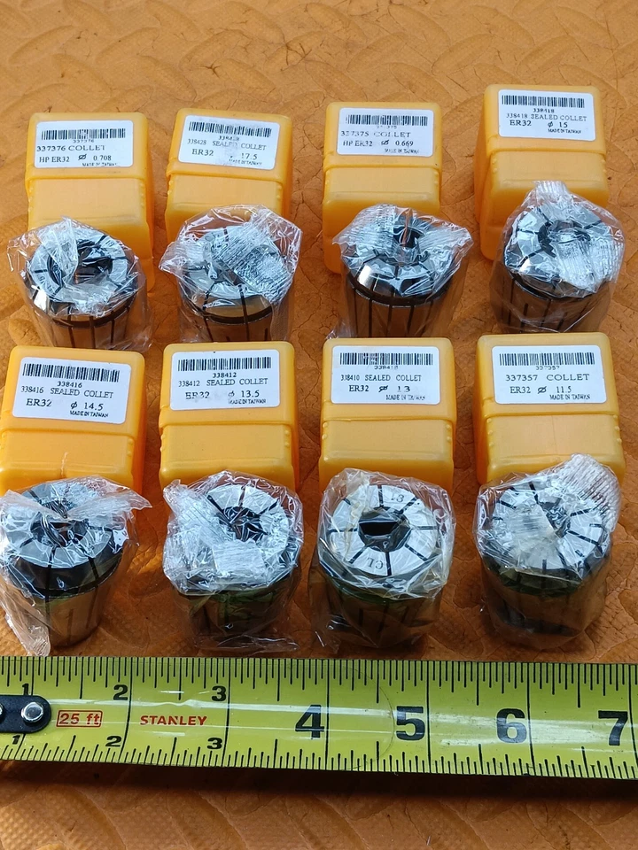 Lot of 8pcs NEW ER32 Metric Collets 11.5mm - 18mm Chuck Adapter Tool Holder - Image 1 of 1