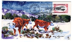 #3209 Trans-Mississippi $1 1998 FDC Russ Hamilton Hand-painted #8/20 - Picture 1 of 2
