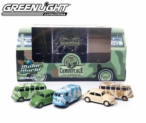 CAMOUFLAGE CLASSIC VW 5 VEHICLE SET GREENLIGHT 1:64 SCALE DIECAST MODEL VEHICLES