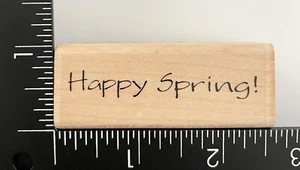 Inkadinkado Happy Spring 95347MM timbro in gomma montato su legno - Foto 1 di 3