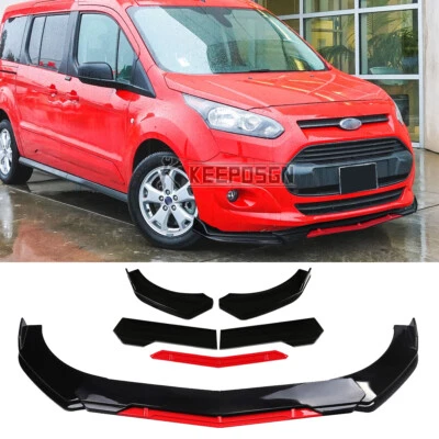 For Ford Transit Connect Gloss Front Bumper Lip Splitter Spoiler Red Lower Chin - Image 1 of 4