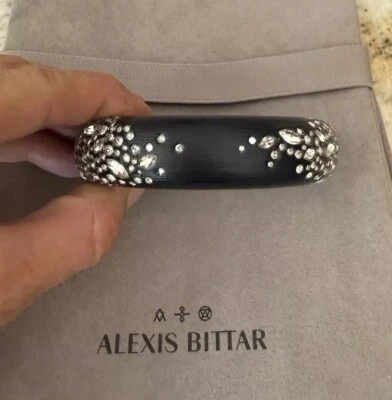 Pulsera Bisagra Lucita Negra Cristal Confeti Alexis Bittar 100% Auténtica Foto 1 de 4