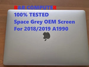 Schermo LCD Apple MacBook Pro 15" OEM display 2018 2019 A1990 grigio siderale grado B - Foto 1 di 4