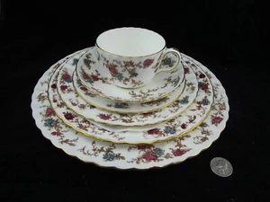 MINTON ANCESTRAL 6 PC PLACE SETTING DINNER SALAD DESSERT BNB CUP SAUCER S376 - Picture 1 of 3