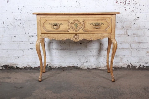 Baker Furniture French Provincial Louis XV White Oak Buffet Server Cover
