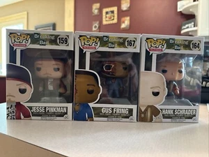 lot of 3 Breaking Bad funko pop Gus 167 Hank 164 Jesse 159 very good - Picture 1 of 8