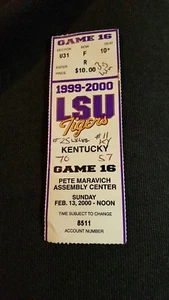 TICKET STUB LSU Tigers vs Kentucky wildcats  basketball 2/13/00 - Picture 1 of 2