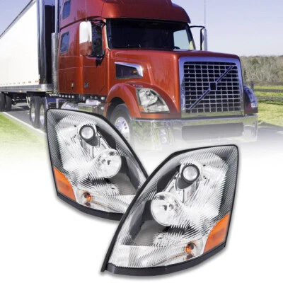 For Volvo VNL 2004-2017 Semi Truck Chrome Projector Halogen Headlight Left+Right Foto 1 de 4