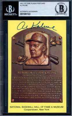 Подписанная золотая табличка с автографом Эла Калина Беккета из Зала славы BAS - Изображение 1 из 2