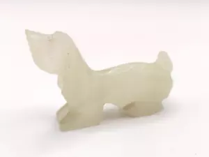 Vintage Carved Onyx Bassett Hound, Standing Dog Figure - Picture 1 of 6