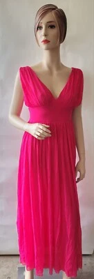 NEW GAULTIER SOLEIL Pink Fuschia Midi Swing Dress SZ XL NWT  - Image 1 of 4