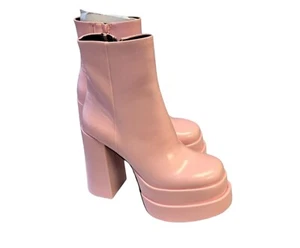 Call It Spring Tenacious Size 7.5 Pink Ankle Boot Chunky High Heel Cosplay NWT - Picture 1 of 11