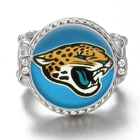 Jacksonville Jaguars Silver Women's Crystal Accent Football Ring w Gift Pkg D12 Cover