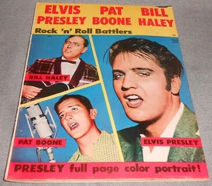 Revista Rock 'n' Roll Battlers de diciembre de 1956 Elvis Presley, cubierta de Bill Haley - Imagen 1 de 15