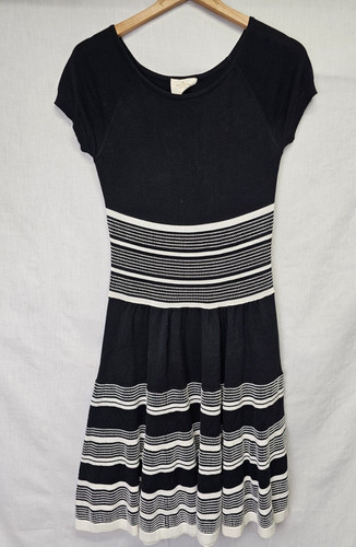 Abito Kate Spade taglia S bianco nero manica corta lavorato a maglia