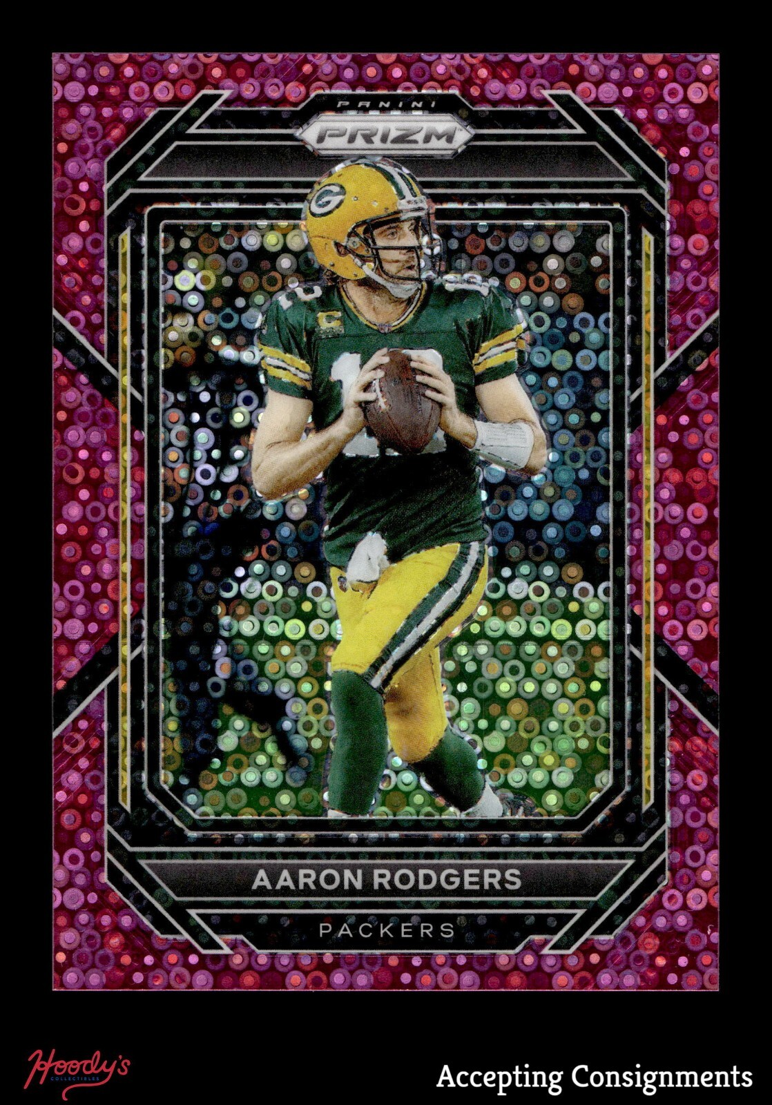 2022 Panini Prizm Prizms No Huddle Pink #103 Aaron Rodgers 7/15 PACKERS