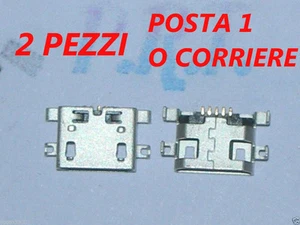 CONNETTORE RICARICA ( 2 pezzi ) MICRO USB PER ALCATEL ONE TOUCH 1046G - Foto 1 di 1