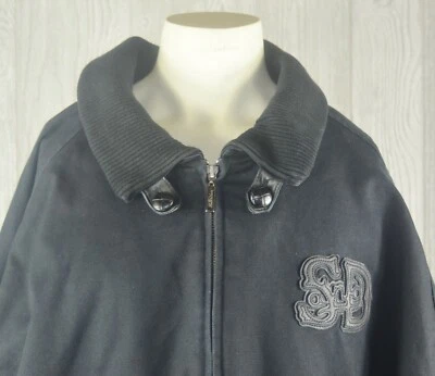 Chaqueta de Lona Estilo Universitario 5XL De Colección Stall & Dean Para Hombre Borde de Cuero Rara Foto 1 de 4