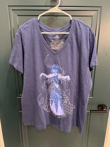 Disney Parks Cinderella Women's V-Neck T-Shirt Size 2XL Navy 46” Chest - Picture 1 of 5