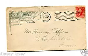 Vintage Advertising Envelope HOTEL GRACE Chicago IL 1907 - Picture 1 of 2