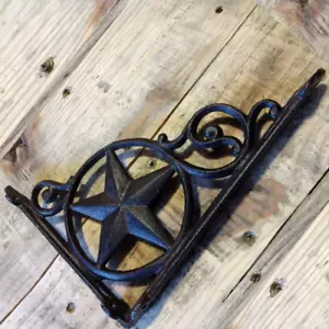 Rust Western Star Vintage Metal Shelf Bracket Heavy Duty Home Decor - Picture 1 of 5