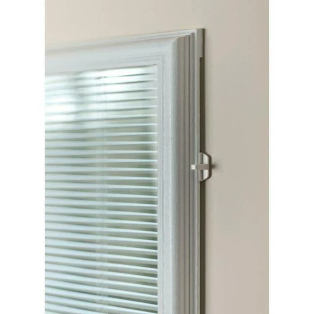 Enclosed Aluminum Blinds White Cordless Add On 1/2 in. Slats for Door Windows