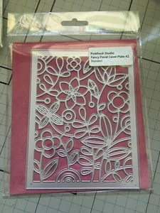 Pinkfresh Studio - Fancy Floral Cover Plate #2 - 4 1/4 x 5 1/2 inch Stanzplatte - Bild 1 von 1