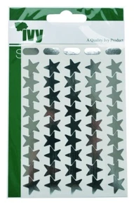 Etiquetas adhesivas autoadhesivas Ivy 15 mm plata mérito recompensa estrellas (135 pegatinas) - Imagen 1 de 1