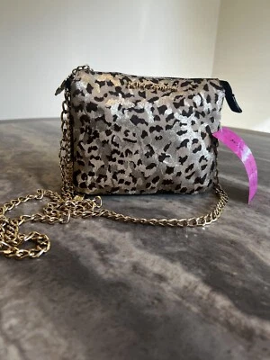 Новый с Ярлыками Betsey Johnson сумка металлический леопард печать с золотой цепочкой ремень - Изображение 1 из 4