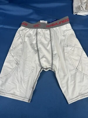 New Rawlings Sliding Shorts White Sz Youth XL Baseball - Image 1 of 3