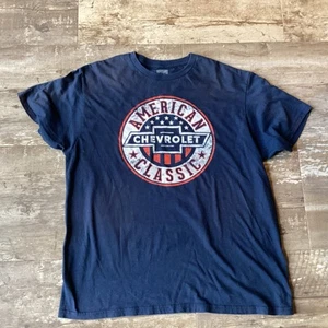 GM American Classic Chevrolet Official License Blue XL Short Sleeve Car Shirt - Picture 1 of 6