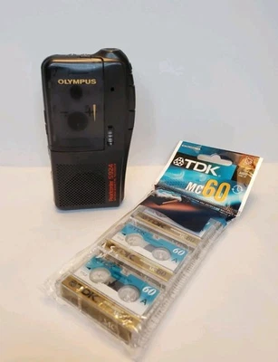 Olympus Pearlcorder S924 MicroCassette Audio Recorder & 3 New Tapes TESTED WORKS - Image 1 of 4