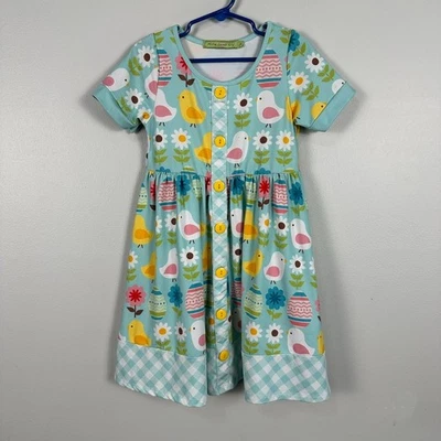 Vestido Millie Loves Lilly Niñas Talla 6 Manga Corta Conejito de Pascua Azul Primavera Foto 1 de 4