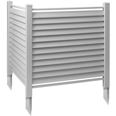 OPEN BOX - 48"x48" Louvered Privacy Screen Outdoor Fence for AC / Trash - Gray - Image 1 of 4