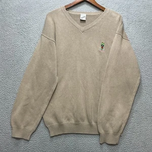 Suéter WARNER BROS STUDIO STORE Marvin el Marciano Para Hombres XL Beige Algodón Cuello en V - Imagen 1 de 7
