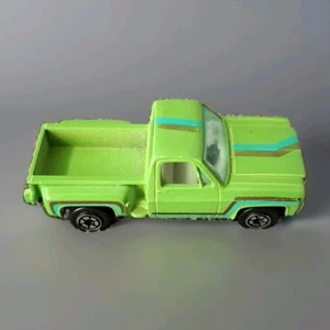 Yatming Chevy Stepside negro/verde 1973 hecho en Hong Kong puerta trasera #1601 - Imagen 1 de 9