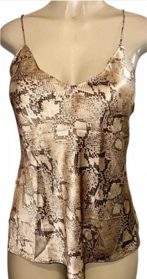 Banana Republic Silk Snakeskin Python Print Camisole Top Medium NWOT - Image 1 of 4