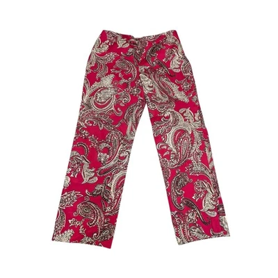 Pantalones Talbots Clásicos Ajustados Magenta Estampado Cachemira Pantalones Mujer Talla 10P Preppy Foto 1 de 4
