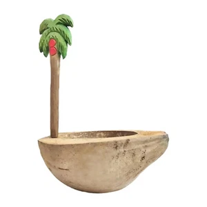 Coconut Bowl Shell Key Holder Storage Wooden - Picture 1 of 1